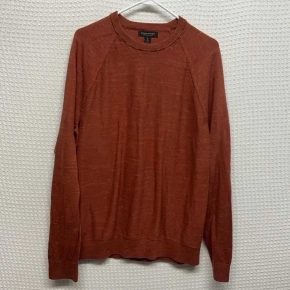 Banana Republic Orange CrewNeck Sweater Pullover Men XL Tall China 100% Cotton